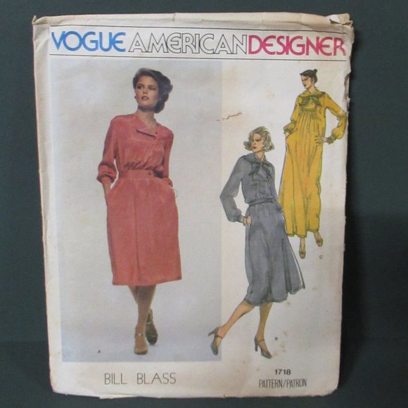 Vogue 1718  MISSES BLASS  DRESS Pattern Sz 8 Uncut - Picture 1 of 2